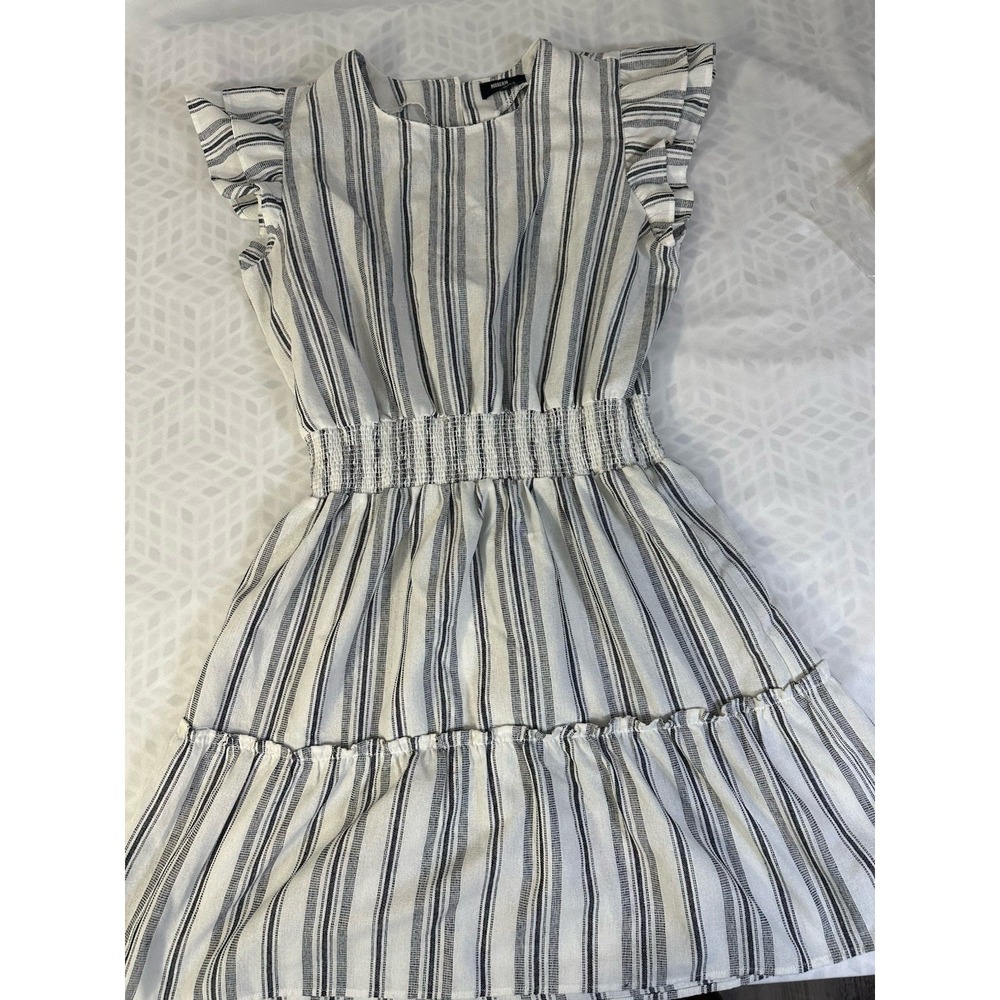 Modern Moda Medium Off white And Navy Dress